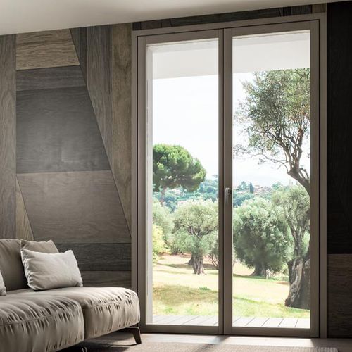 Einflügelige Fenstertür - INVISIBLE - COCIF SOCIETA' COOPERATIVA - Holz / anodisiertes Aluminium / lackiertes Aluminium