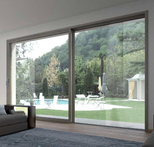 Glasschiebetür - EVO L - COCIF SOCIETA' COOPERATIVA - Tanne / Aluminium / mit Doppelverglasung