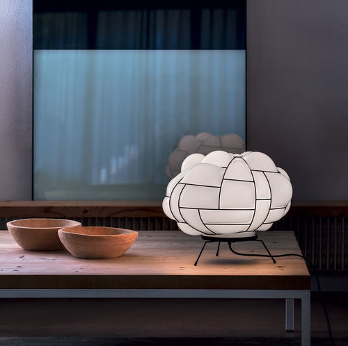 Tischlampe - EGG - PALLUCCO - Metall / geblasenes Glas / originelles Design