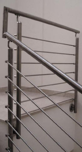 Edelstahlgeländer - AISI 304 SATIN FINISH  - EURO-FER - mit Stangen / für den Innenraum / für Treppen