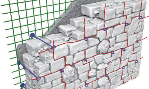 Verfugungs System / Stahlbeton - RETICOLA - FIBRE NET GROUP - für Wand