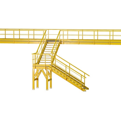 Viertelgewendelte Treppe - P-TREX S - FIBRE NET GROUP - Metallstufen / mit Metallstruktur / für professionellen Einsatz