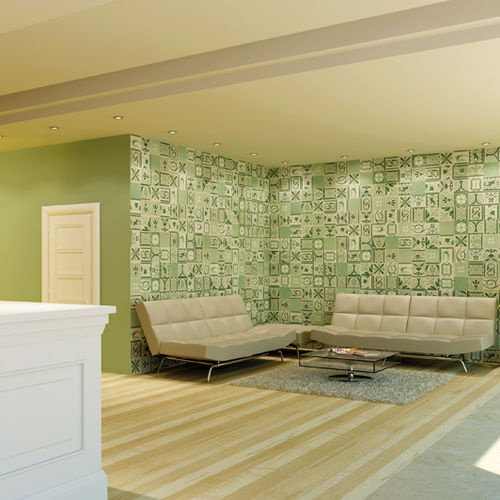 Antikoptik-Zementfliese - PATCHWORK VERDE - FOGAZZA PAVIMENTI - für den Innenraum / Boden / Wand