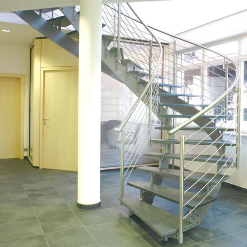 Runde Wendeltreppe - B 404 - METALL CONCEPT - Steinstufen / mit Metallstruktur / für professionellen Einsatz