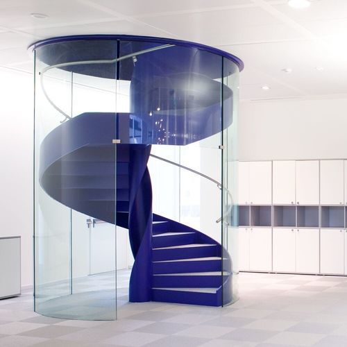 Wendeltreppe - B 413 - METALL CONCEPT - Steinstufen / mit Metallstruktur / für professionellen Einsatz