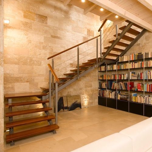 Halbgewendelte Treppe - G 221 - METALL CONCEPT - Holzstufen / mit Metallstruktur / für Privatgebrauch