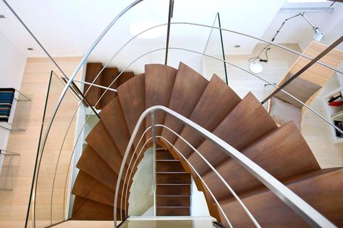 Runde Wendeltreppe - B-424 - METALL CONCEPT - Holzstufen / mit Metallstruktur / für Privatgebrauch