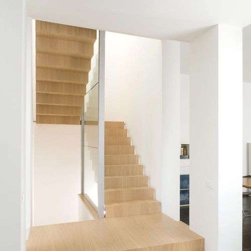 Halbgewendelte Treppe - A 226 - METALL CONCEPT - Holzstufen / mit Metallstruktur / für Privatgebrauch