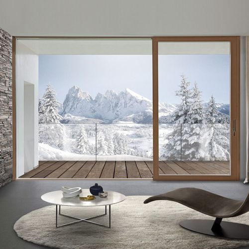 Hebe-Schiebe-Terrassentür - ZERO - PB FINESTRE - Holz / Aluminium / mit Doppelverglasung