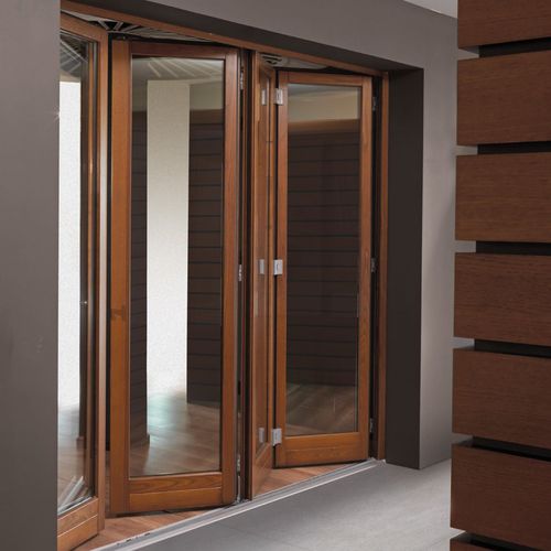 Glasfaltwand - PB FINESTRE - Holz / Aluminium / mit Doppelverglasung