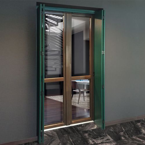 Einflügelige Fenstertür - PB FINESTRE - Holz / Aluminium