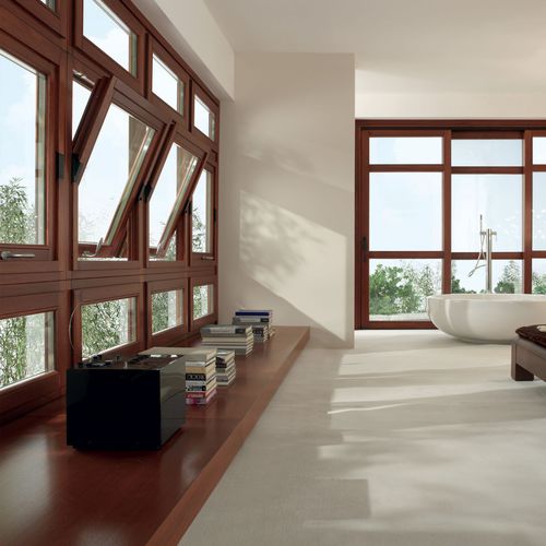 Holzfenster - PIVOT - PB FINESTRE - Aluminium / Schwing / mit Doppelverglasung