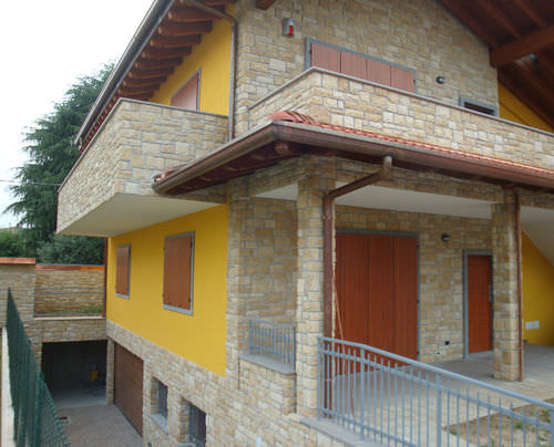 Steinverblendplatte - QUADRA BEIGE - RASTONE - Außen