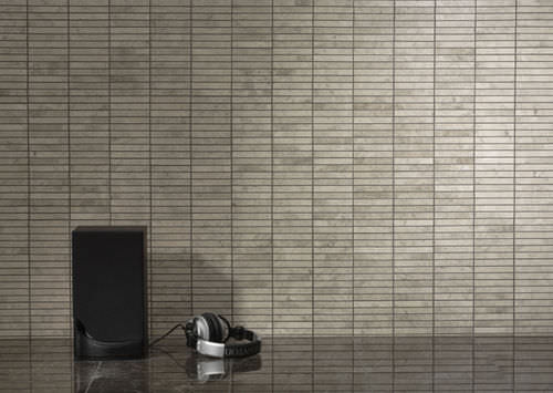 Stein-Mosaikfliese - STACKED SILVER STONE - RASTONE - texturiert / für den Innenraum / Wand