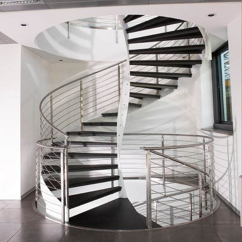 Wendeltreppe - ELI AC 12 - RIZZI - Steinstufen / mit Edelstahlstruktur / modern