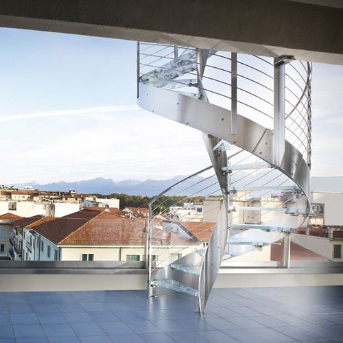 Wendeltreppe - ELI AC 08 - RIZZI - Glasstufen / mit Edelstahlstruktur / modern