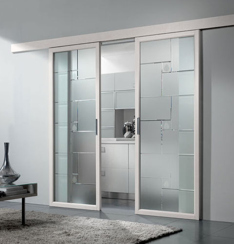 Tür für Innenbereich - DEDALO - CRISTAL PORTE D'ARREDO - Holz / Schiebe / Glas