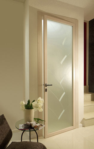 Tür für Innenbereich - SQUARE - CRISTAL PORTE D'ARREDO - Holz / einflügelig / Schiebe