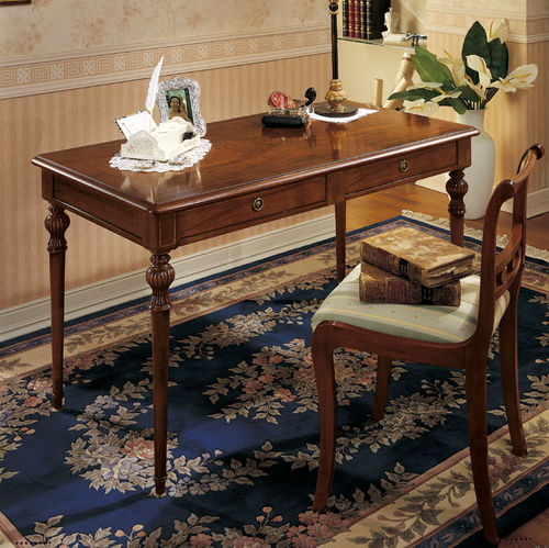 Bodenstehender Schreibtisch - 131X - SALCA ASIAGO - Stil / Nussbaum / gerade