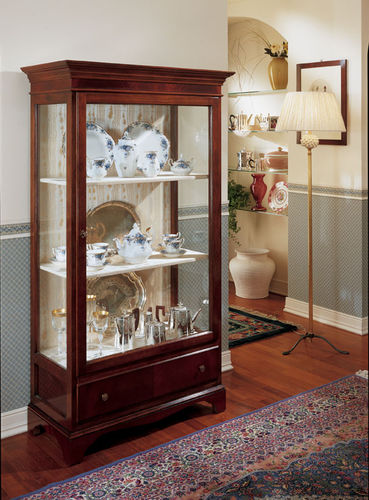 Klassische Vitrine - 979X - SALCA ASIAGO - Mahagoni / mit Schubladen