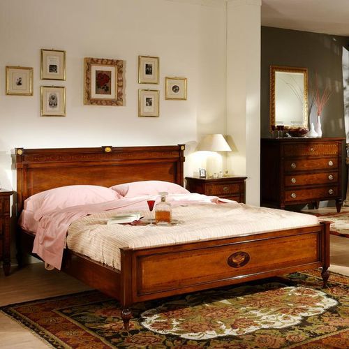 Doppelbett - 870X - SALCA ASIAGO - klassisch / Kopfteil / Nussbaum