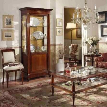 Klassischer Geschirrschrank - 848X - SALCA ASIAGO - Nussbaum / Glas