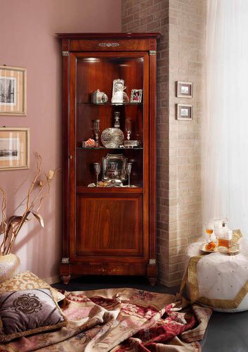 Klassischer Geschirrschrank - 847X - SALCA ASIAGO - Nussbaum / Glas