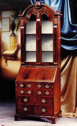 Klassischer Geschirrschrank - 166X - SALCA ASIAGO - Mahagoni / Glas