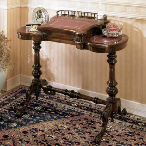 Klassischer Schreibtisch - 169X - SALCA ASIAGO - Mahagoni / oval / Gestell aus Mahagoni