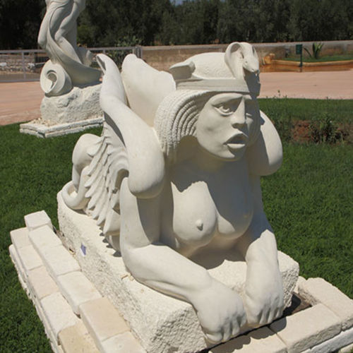 Natursteinskulptur - BIANCO CAVE - bodenstehend / wandmontiert / für öffentliche Bereiche