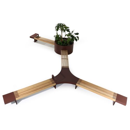 Moderne Bank für den öffentlichen Raum - Frame - FI.MA DI MASINI E FIGLI - Holz / Metall / mit Rückenlehne