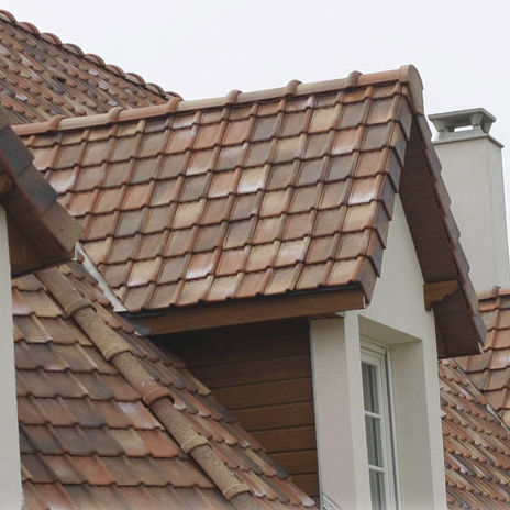 Verfalzt-Dachziegel - MONOPOLE N°1 HUGUENOT - EDILIANS - Ton / Kleinformat / rot
