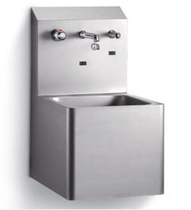 Wand-Waschbecken - C608 - SOEMA - Edelstahl / rechteckig / modern