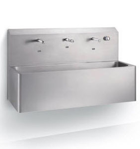 Wand-Waschbecken - C614 - SOEMA - rechteckig / Edelstahl / modern