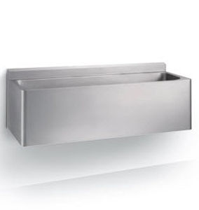 Wand-Waschbecken - C600 - SOEMA - Edelstahl / rechteckig / modern