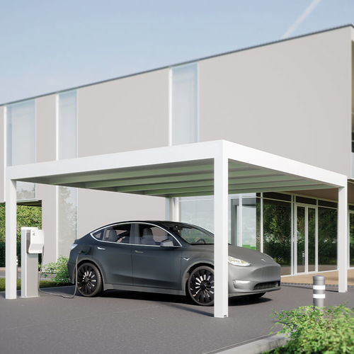Carport für Gewerbegebrauch - Solaria - MIONI - mit Ladestation / mit Solarpaneel / Aluminium