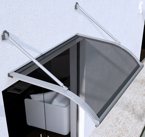 Vordach für Eingang - TIRANTI - MIONI - Aluminium / Edelstahl / Polycarbonat