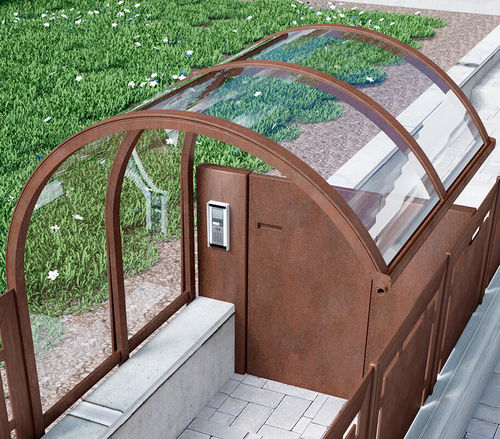 Vordach für Eingang - copricancello arco - MIONI - für Tore / Aluminium / Polycarbonat