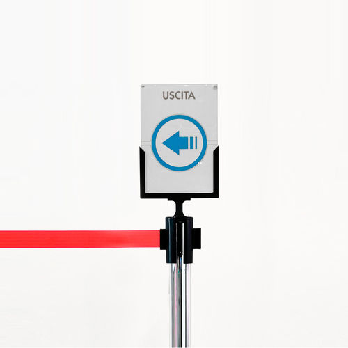 Personenleitsystem mit integriertem Auszugsband - MESSAGE HOLDER - Flex - mt Diasplayhalter