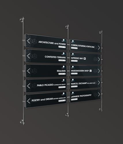 Bodenstehendes Schild - CLASSIC : EXCHANGE - Flex - wandmontiert / hängend / Stahl