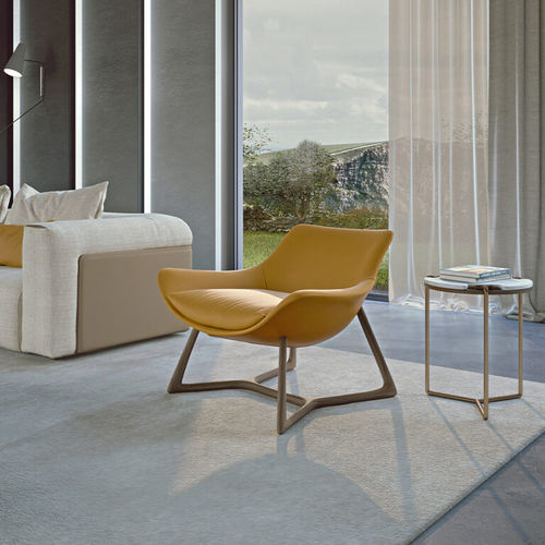 Moderner Sessel - Harp  - TURRI - Stoff / Leder / Nussbaum