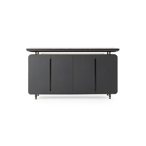 Modernes Sideboard - Silhouette  - TURRI - Eukalyptusholz / Metall / Leder