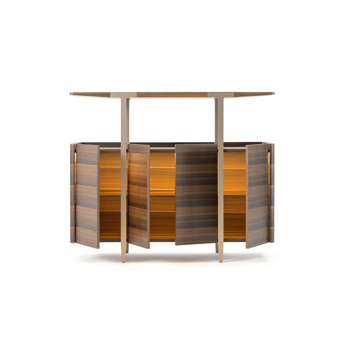 Modernes Sideboard - Domus  - TURRI - Holzfurnier / MDF / Glas
