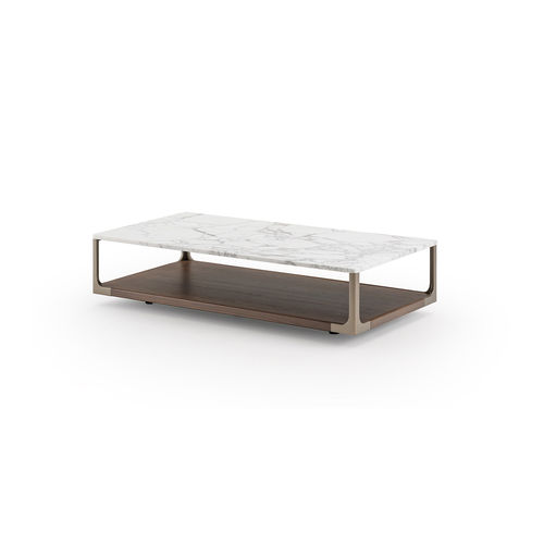 Moderner Couchtisch - Drum  - TURRI - Nussbaum / Marmor / Gestell aus Metall