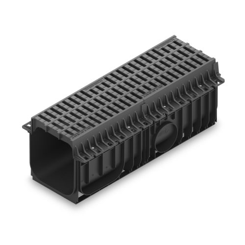 Gitter-Abflussrinne - RECYFIX MONOTEC ULTRA - HAURATON - Polypropylen / Eisengitter / Verkehr