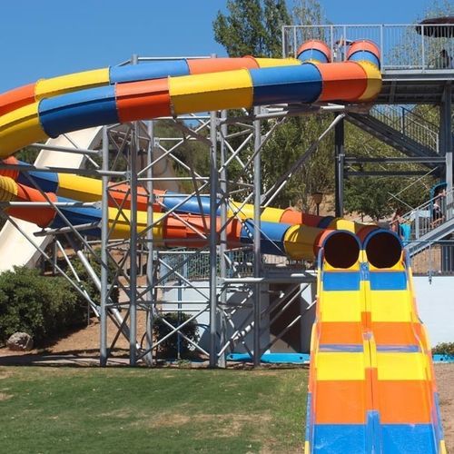 Gerade Rutsche - OCTOPUS RACES - TECNOPISCINE INTERNATIONAL - für Aquapark / rohrförmig