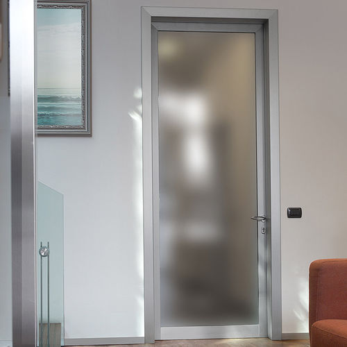 Tür für Innenbereich - PLANA AV - CIPRIANI SERRAMENTI - Aluminium / einflügelig / Glas