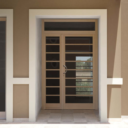 Eingangstür - C70 - CIPRIANI SERRAMENTI - Holz / Aluminium / einflügelig