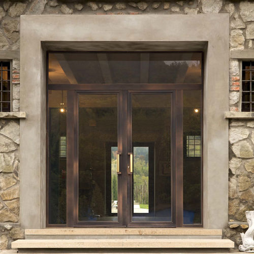 Eingangstür - IRON LINE - CIPRIANI SERRAMENTI - Holz / Aluminium / einflügelig