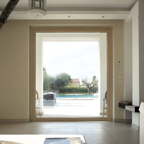 Holzfenster - LINEAR LINE - CIPRIANI SERRAMENTI - Aluminium / feststehend / mit Vierfachverglasung